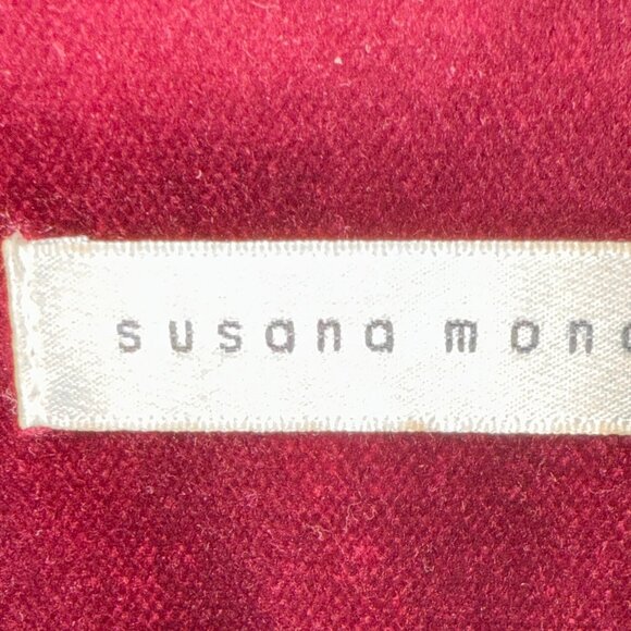 SUSANA MONACO DARK RED/BURGUNDY VISCOSE CROPPED JACKET - Picture 8 of 9